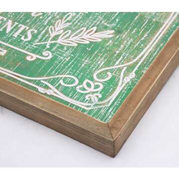 Funly mee Rustic Wood Bathroom Wall Art,Soap and Water Sign with Solid Wood Frame(16.3x12.4 Inch)