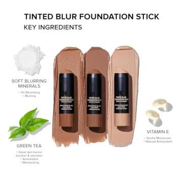 Nudestix Nudies Tinted Blur Foundation Stick, Matte Cream Powder Multitask Makeup to Tint, Blur, Blot Skin and Sculpt Face, Lightweight, Natural Matte Finish, Shade: Deep 8, 0.2 fl oz (6.2 g)