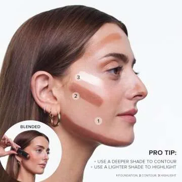 Nudestix Nudies Tinted Blur Foundation Stick, Matte Cream Powder Multitask Makeup to Tint, Blur, Blot Skin and Sculpt Face, Lightweight, Natural Matte Finish, Shade: Deep 8, 0.2 fl oz (6.2 g)