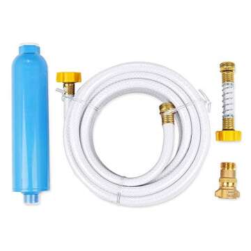 Camco Camper/RV Water Filtration Kit | Inline Water Filter Kit Reduces Bad Taste, Odor, Chlorine & S...