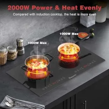 Disaenvir 2 Burner Electric Cooktop - 24 Inch Electric Stovetop Built-in and Countertop, Portable Do...