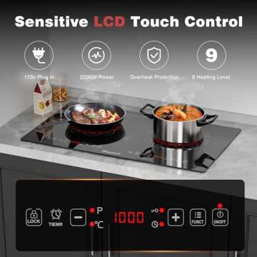 Disaenvir 2 Burner Electric Cooktop for Versatile Cooking