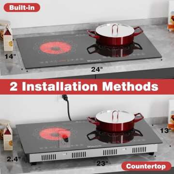 Disaenvir 2 Burner Electric Cooktop for Versatile Cooking