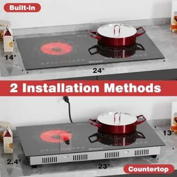 Disaenvir 2 Burner Electric Cooktop for Versatile Cooking