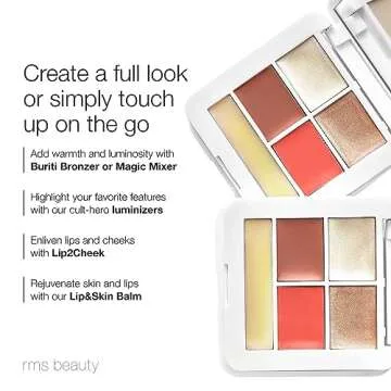 RMS Beauty Signature Set Mod Collection - Highlighter Glow Makeup, Lip Tint & Cheek Tint, & Bronzer - Cream Highlighter, Tinted Lip Balm & Cream Bronzer Make Up, Makeup and Skincare, Travel Sized