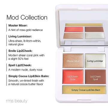 RMS Beauty Signature Set Mod Collection - Highlighter Glow Makeup, Lip Tint & Cheek Tint, & Bronzer - Cream Highlighter, Tinted Lip Balm & Cream Bronzer Make Up, Makeup and Skincare, Travel Sized