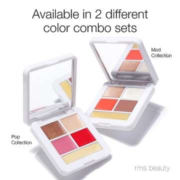 RMS Beauty Signature Set Mod Collection - Highlighter Glow Makeup, Lip Tint & Cheek Tint, & Bronzer - Cream Highlighter, Tinted Lip Balm & Cream Bronzer Make Up, Makeup and Skincare, Travel Sized