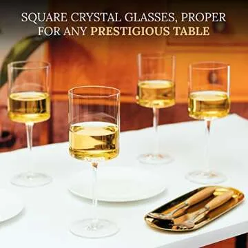 Bacador Square Wine Glasses Set - Modern Crystal Stemware