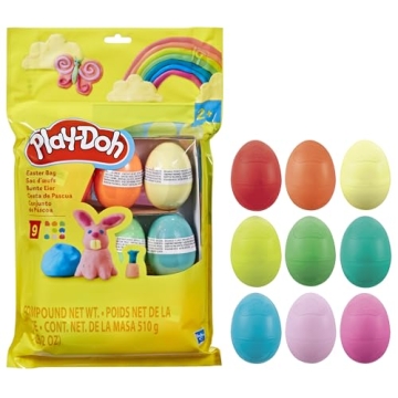 Play-Doh Easter Eggs Bag 9 Pack, 2 Ounces Each, Assorted Colors, Preschool Crafts for Kids 2 Years a...