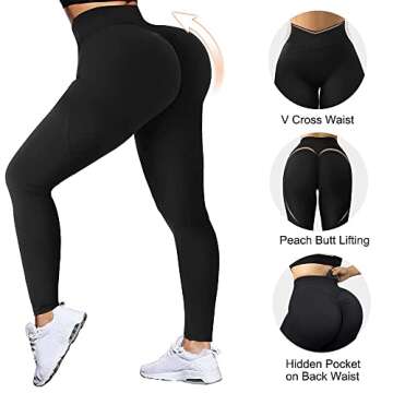 MOOSLOVER Crossover Butt Lifting Leggings for Women