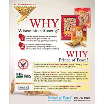 Prince of Peace Wisconsin American Ginseng Jumbo Slices 3oz