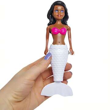 Mermaid Bath Toys for Toddlers Kids Girls - Princess Wind Up Tail Flap Floating Water Bathtub Toys, Swimming Pool Bathing Time Fun (6 Pack)