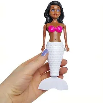 Mermaid Bath Toys for Toddlers Kids Girls - Princess Wind Up Tail Flap Floating Water Bathtub Toys, Swimming Pool Bathing Time Fun (6 Pack)