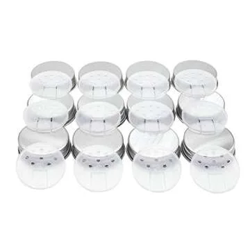 U-Pack 12 pieces of French Square Glass Spice Bottles 6 oz Spice Jars with Silver Metal Lids, Shaker Tops, and Labels by U-Pack