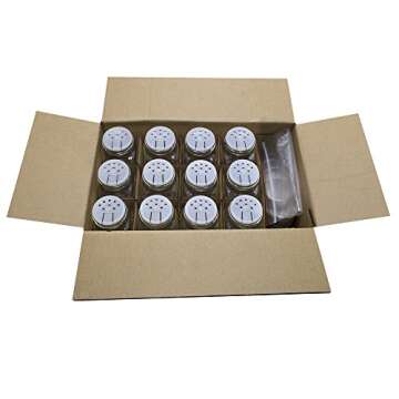 U-Pack 12 pieces of French Square Glass Spice Bottles 6 oz Spice Jars with Silver Metal Lids, Shaker Tops, and Labels by U-Pack