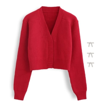 Stylish Chicwish Crop Cardigan with Bowknots for Festive Wear