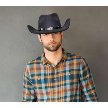 Lanzom Classic Cowboy Cowgirl Hat - Stylish & Comfortable