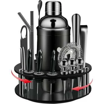 19-Piece Matte Black Bartender Kit for Home Mixology