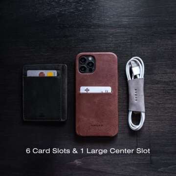 Andar Leather Slim Wallet, Minimalist Front Pocket RFID Blocking Card Holder Made of Full Grain Leather - The Scout (Olive Gray)