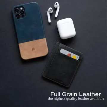 Andar Leather Slim Wallet, Minimalist Front Pocket RFID Blocking Card Holder Made of Full Grain Leather - The Scout (Olive Gray)