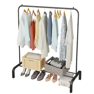 JIUYOTREE 43 Inch Metal Clothing Rack with Shelf