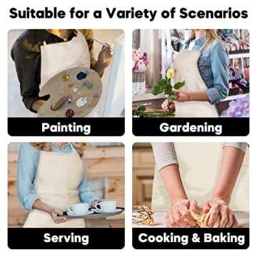 conda Adjustable Professional Bib Apron 100% Cotton Canvas with 3 Pockets for Women Men Adults, Waterproof, Natural 31inch (1pcs Pack)