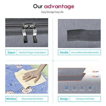 Onlyeasy Foldable Underbed Storage Bags - 2 Pack