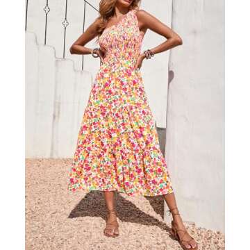 BTFBM Summer One Shoulder Casual Dress for Women