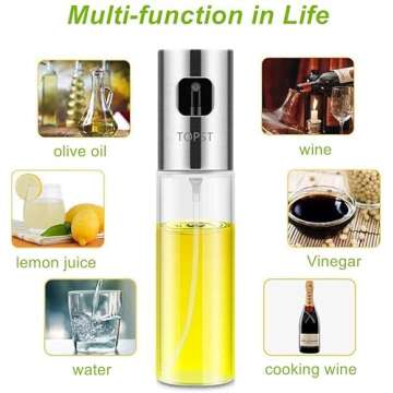 Top Studio Oil Sprayer for Cooking, Refillable Olive Oil Mister, Portable Oil Spray Bottle, Oil Spritzer for Air Fryer Kitchen Gadgets Widely used for Salad, BBQ, Kitchen Baking, Roasting