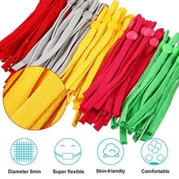 200 Elastic Cords with Adjustable Buckles for Crafts