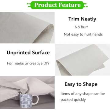 WAUPPY Newsprint Packing Paper Sheets for Moving, Shipping, Box Filler, Wrapping and Protecting Fragile Items 1.3 Lbs (50 Sheets, 26” x 15”)