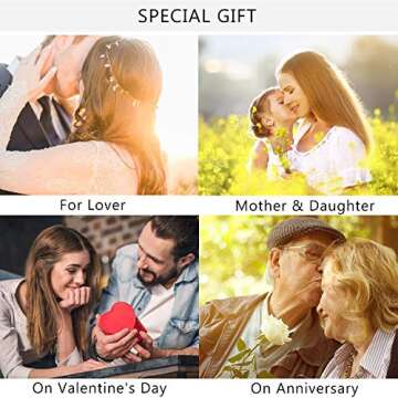 Gmai Vintage Rose Flower Pendant Necklace Lovers Birthday Friendship Jewelry Gift (Rose Gold)