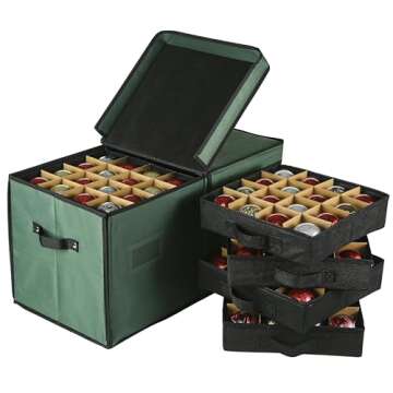 Masnest Ornament Storage Box for 128 Ornaments - Christmas Ready