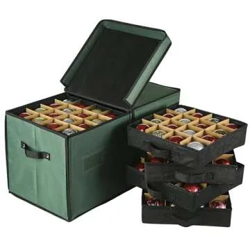 Masnest Ornament Storage Box for 128 Ornaments - Christmas Ready