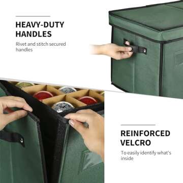 Masnest Ornament Storage Box for 128 Ornaments - Christmas Ready