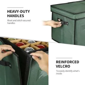 Masnest Ornament Storage Box for 128 Ornaments - Christmas Ready