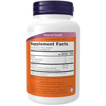 NOW Foods Supplements, Mannose Cranberry, Dual Action Formula*, Clinically Evaluated, Urinary Tract ...