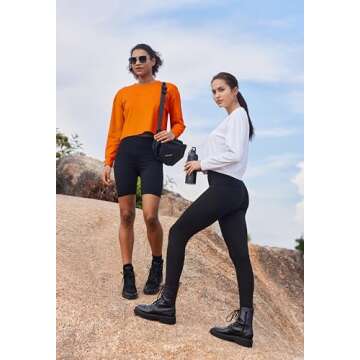 Stylish PINSPARK Women’s Cropped Long Sleeve Workout Top