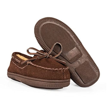 NORTY Size 9 Moccasin Slippers for Kids - Suede Comfort