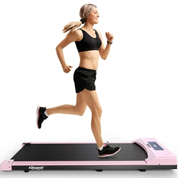 KRISRATE Pink Walking Pad Treadmill Under Desk Quiet and Portable with LED Display