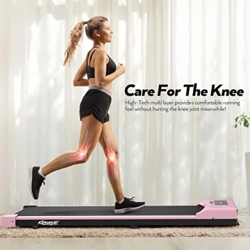 KRISRATE Pink Treadmill Under Desk for Home Office
