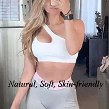 LYZ One Shoulder Sports Bra for Women One Strap Sports Bra Removable Padded Sports Bra with Hollow Out Design White