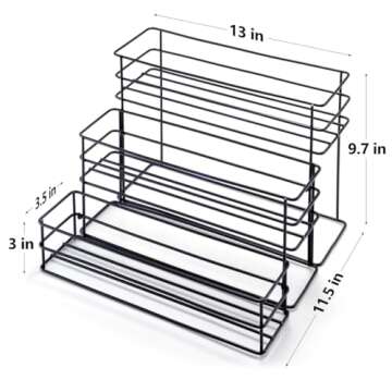 kimilus 12 Bottle Capacity Coffee Syrup Organizer 3 Tier Coffee Syrup Stand Shelf for Coffee Bar Kitchen Small Wine Rack for Bar Family Storage for Syrup Wine Dressing