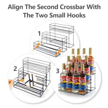 kimilus 12 Bottle Capacity Coffee Syrup Organizer 3 Tier Coffee Syrup Stand Shelf for Coffee Bar Kitchen Small Wine Rack for Bar Family Storage for Syrup Wine Dressing