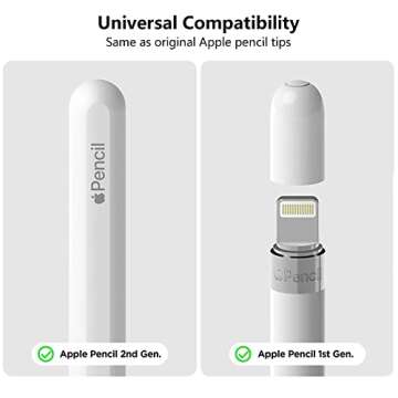 Frylaa for Apple Pencil Tips Replacment for Apple Pencil 2nd&1st Generation,Metal Pencil Tips Clear,...