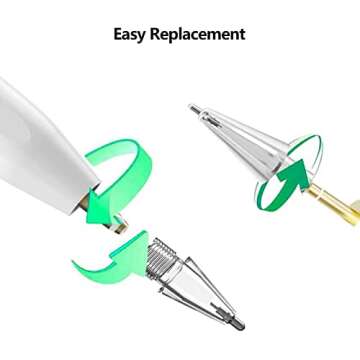 Frylaa for Apple Pencil Tips Replacment for Apple Pencil 2nd&1st Generation,Metal Pencil Tips Clear,Penlike Nib Wear-Resistant Pen Needle Stylus Tip Acceossries,Fine Ponit Precise Control-Clear/4 Pack