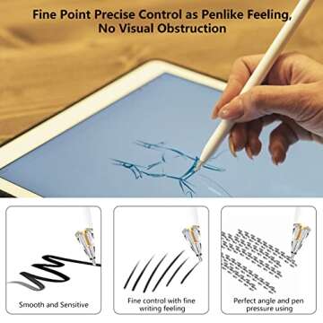Frylaa for Apple Pencil Tips Replacment for Apple Pencil 2nd&1st Generation,Metal Pencil Tips Clear,Penlike Nib Wear-Resistant Pen Needle Stylus Tip Acceossries,Fine Ponit Precise Control-Clear/4 Pack