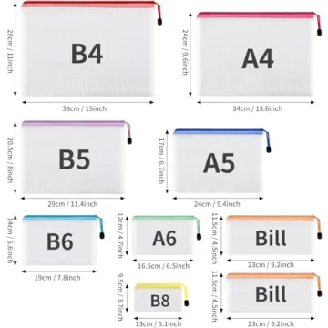 30pcs Mesh Zipper Pouch Bags 8 Sizes Colors Waterproof