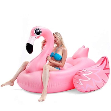 JOYIN Giant Flamingo Inflatable Pool Float - Pink Flamingo Fun Beach Floaties, Swimming Pool Party L...