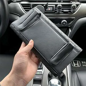 Cartisen Car Tissue Holder, Sun Visor Tissue Holder, Car Visor Napkin Holder, PU Leather Backseat Tissue Case for Car/Truck (Black)